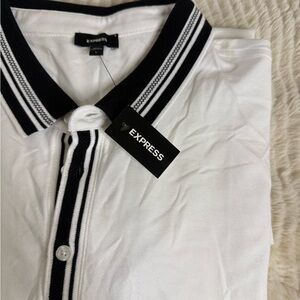 Express White Shirt with Black Accents